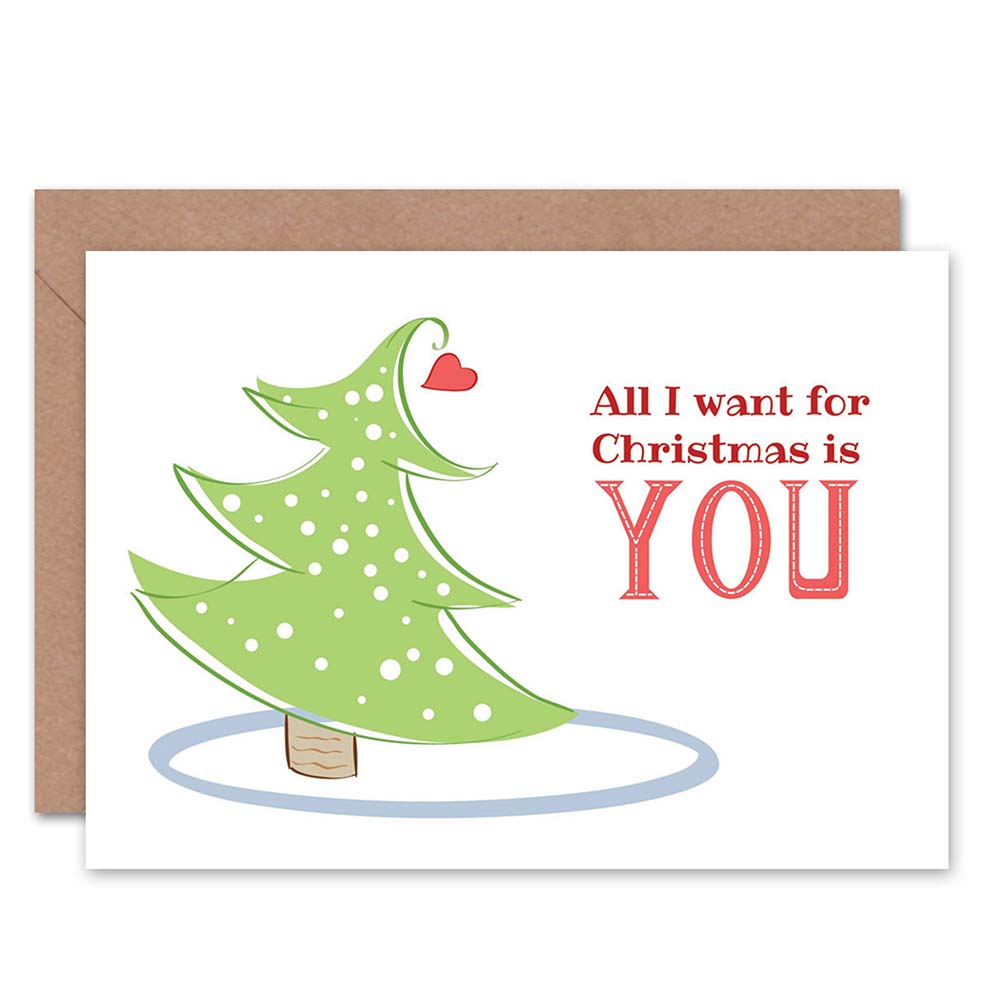 Xmas Song Lyric All I Want For Christmas Card