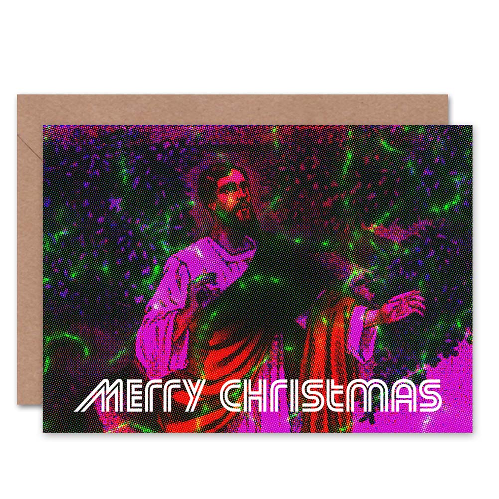 Trippy Disco Jesus Alternative Christmas Card