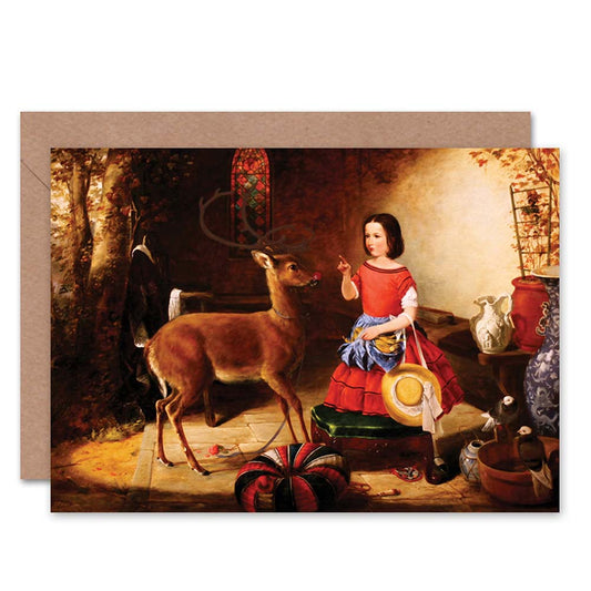Rudolph Visits House Fun Christmas Card