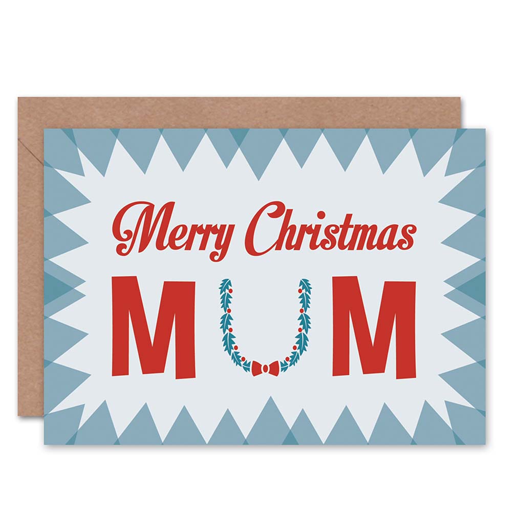 To Mum Holly Wreath Merry Christmas Card