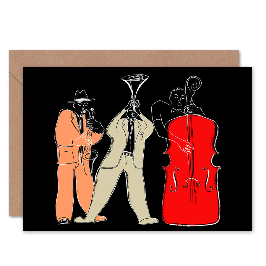 Musicians Jazz Modern Illustration Greeting Card