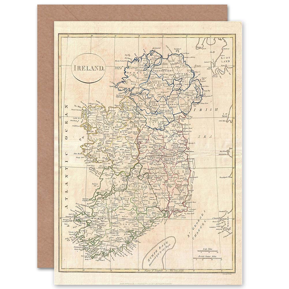 1799 Clement Cruttwell Map Ireland Greeting Card