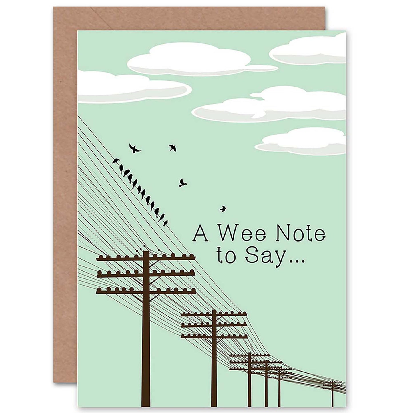 Wee Note To Say Birds Power Lines Sympathy Card