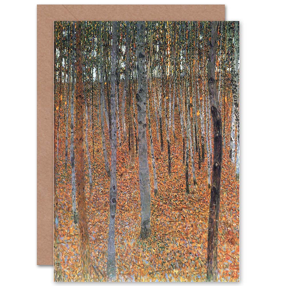 Gustav Klimt Beech Grove I Old Master Painting Greeting Card
