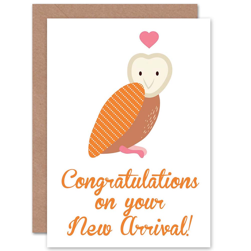 Cute Owl Love Heart Congratulations New Arrival New Baby Card