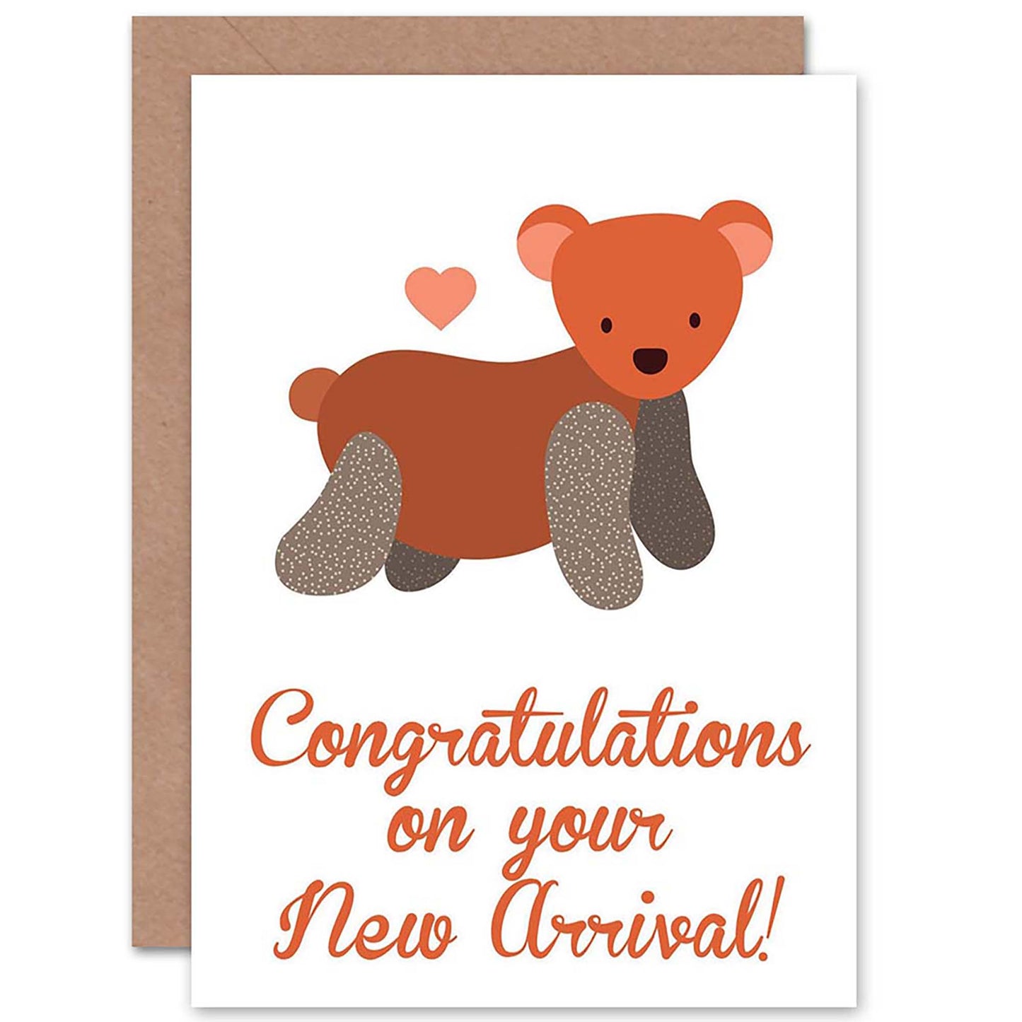 New Arrival Patchwork Teddy Bear New Baby Card