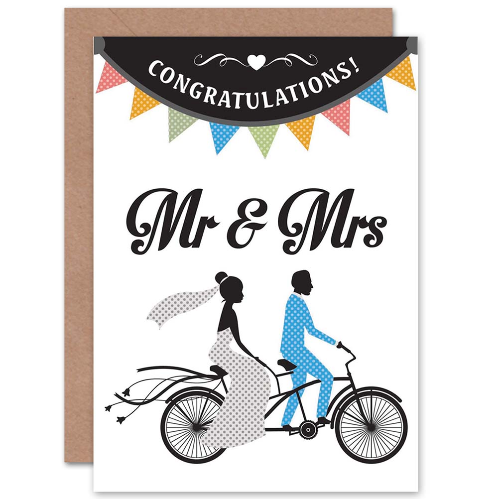 Mr Mrs Tandem Marriage Fun Wedding Card