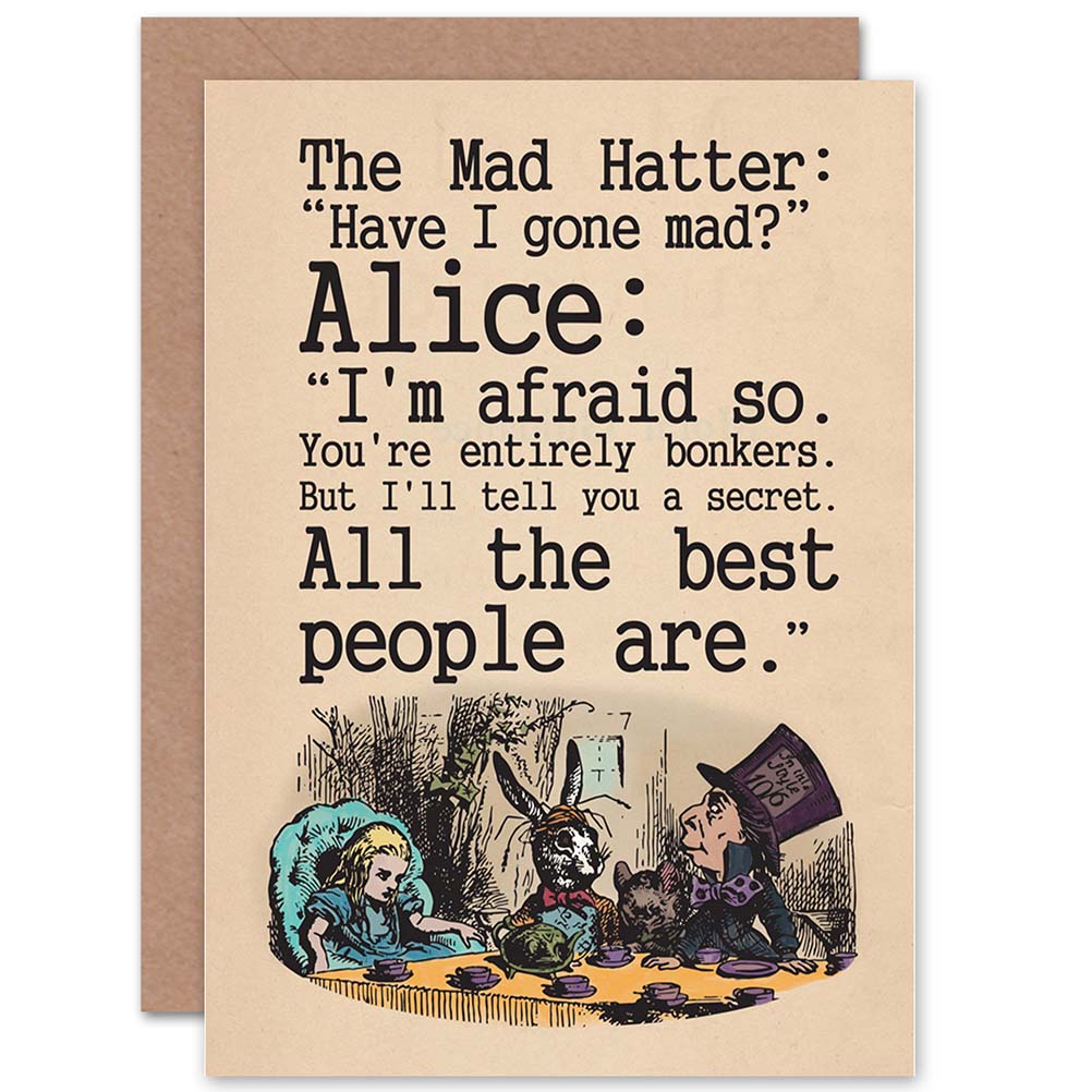 Carroll Alice Mad Hatter Art Greeting Card