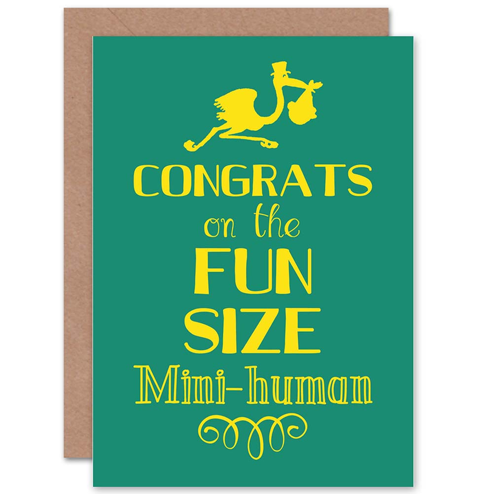 Birth Fun Size Mini Human Stork Baby New Baby Card