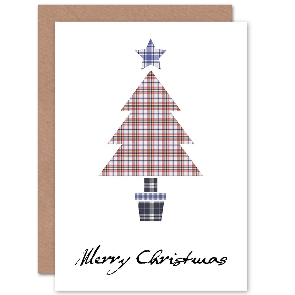 Tartan Tree Bonnie Scotland Merry Christmas Card