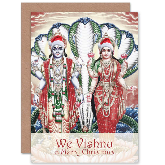Vishnu Pun Multiculturalist Fun Merry Christmas Card