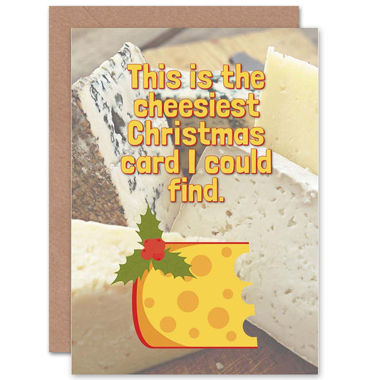 Cheesy Merry Xmas Cheese Lover Funny Christmas Card