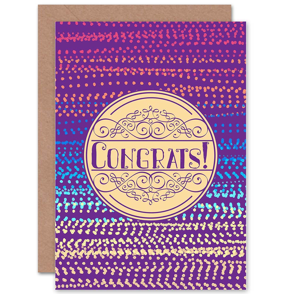 Congrats Spotty Purple Dots Exams Congratulations Card
