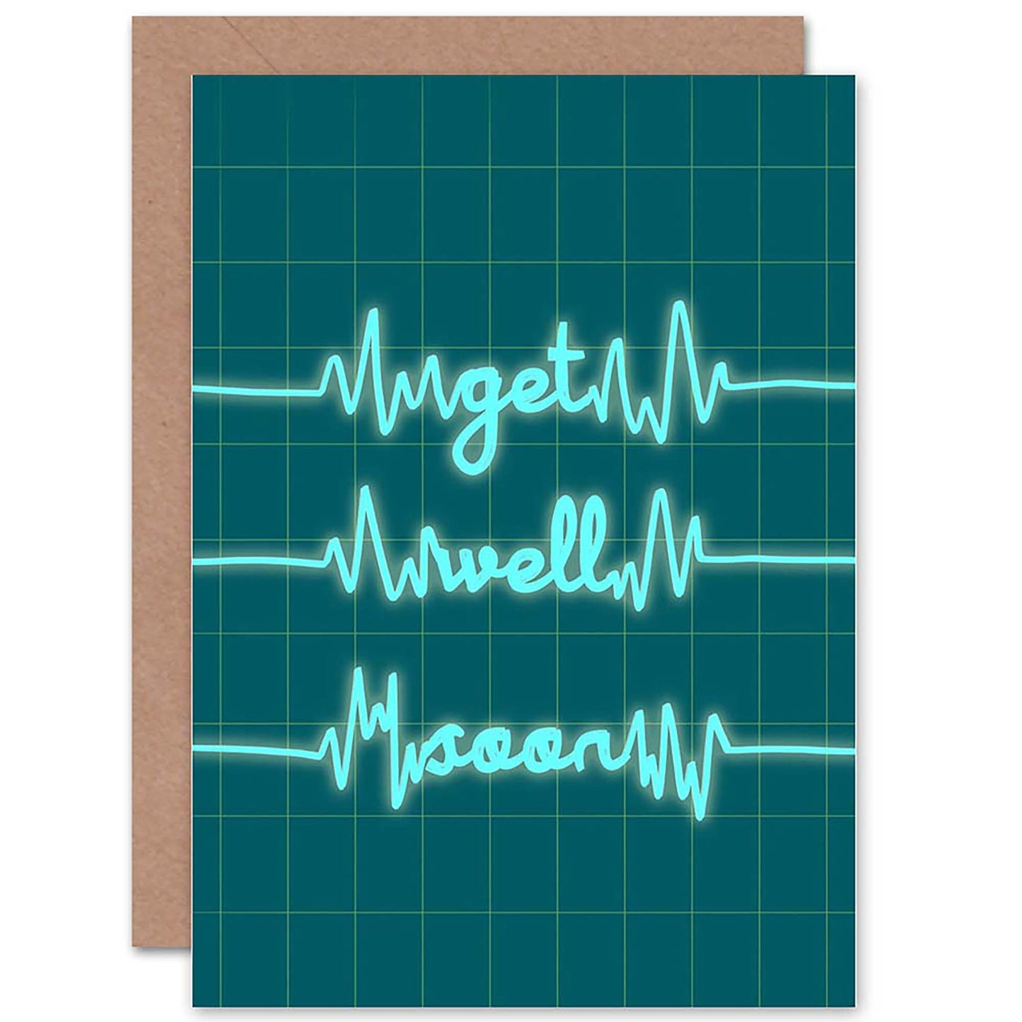 Heart Monitor Neon Line Get Well Card