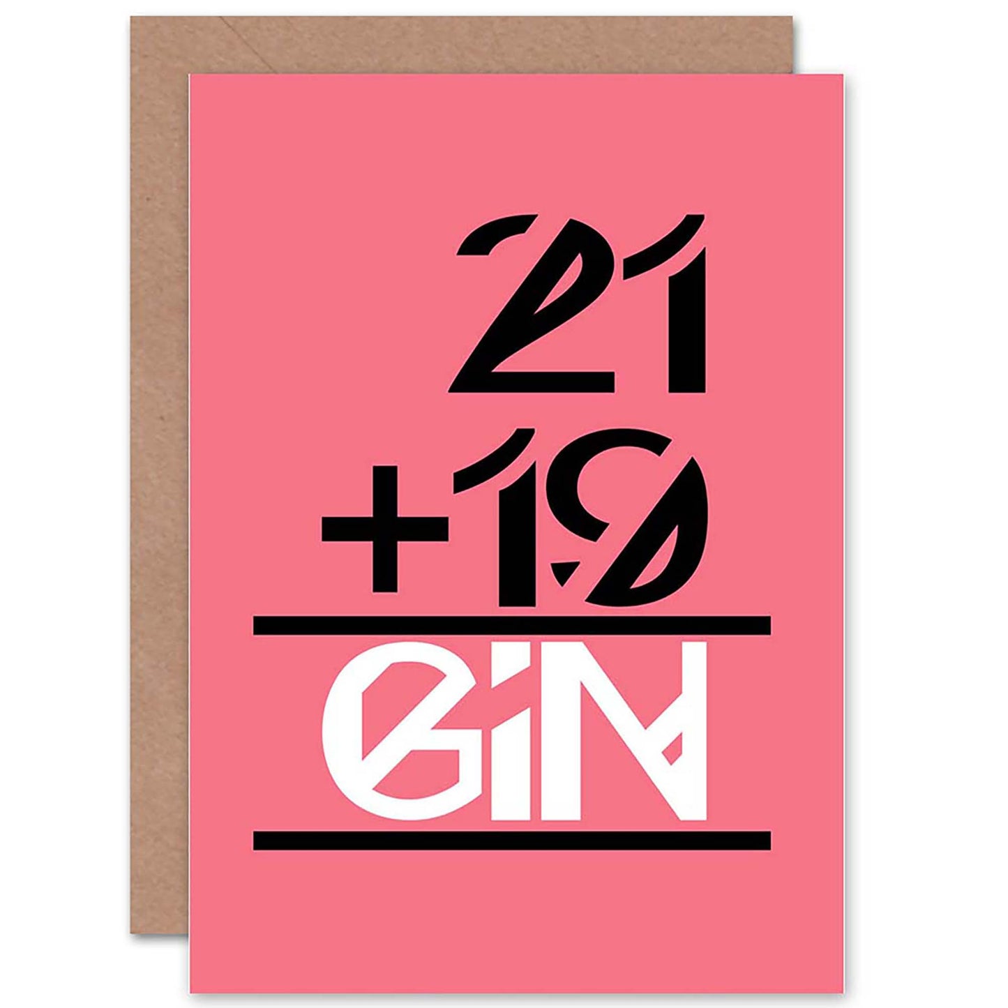 Forty 40 Equals Gin Funny Adult Birthday Card