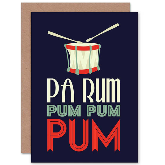 Little Drummer Boy Lyrics Xmas Christmas Card