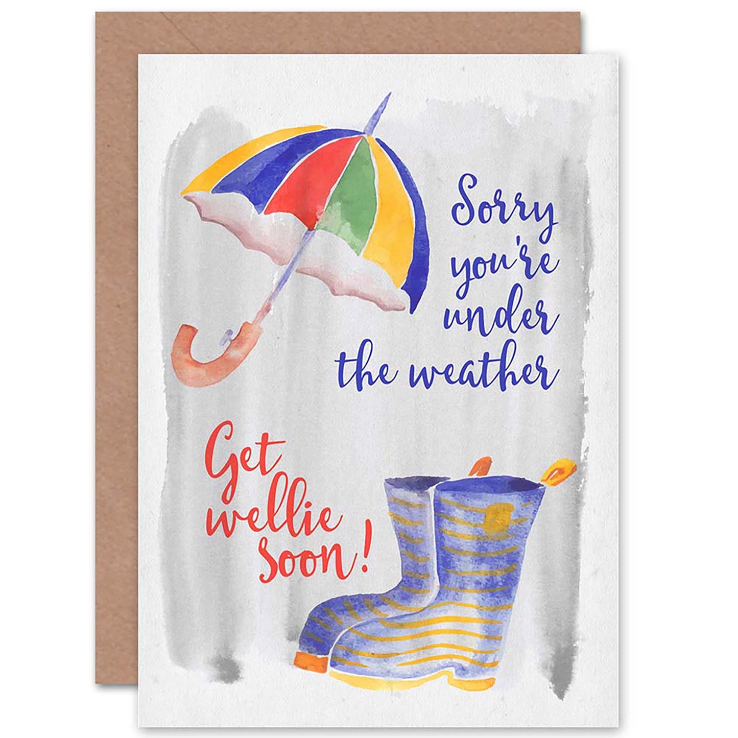 Under The Weather Wellie Wellington Joke Get Well Card