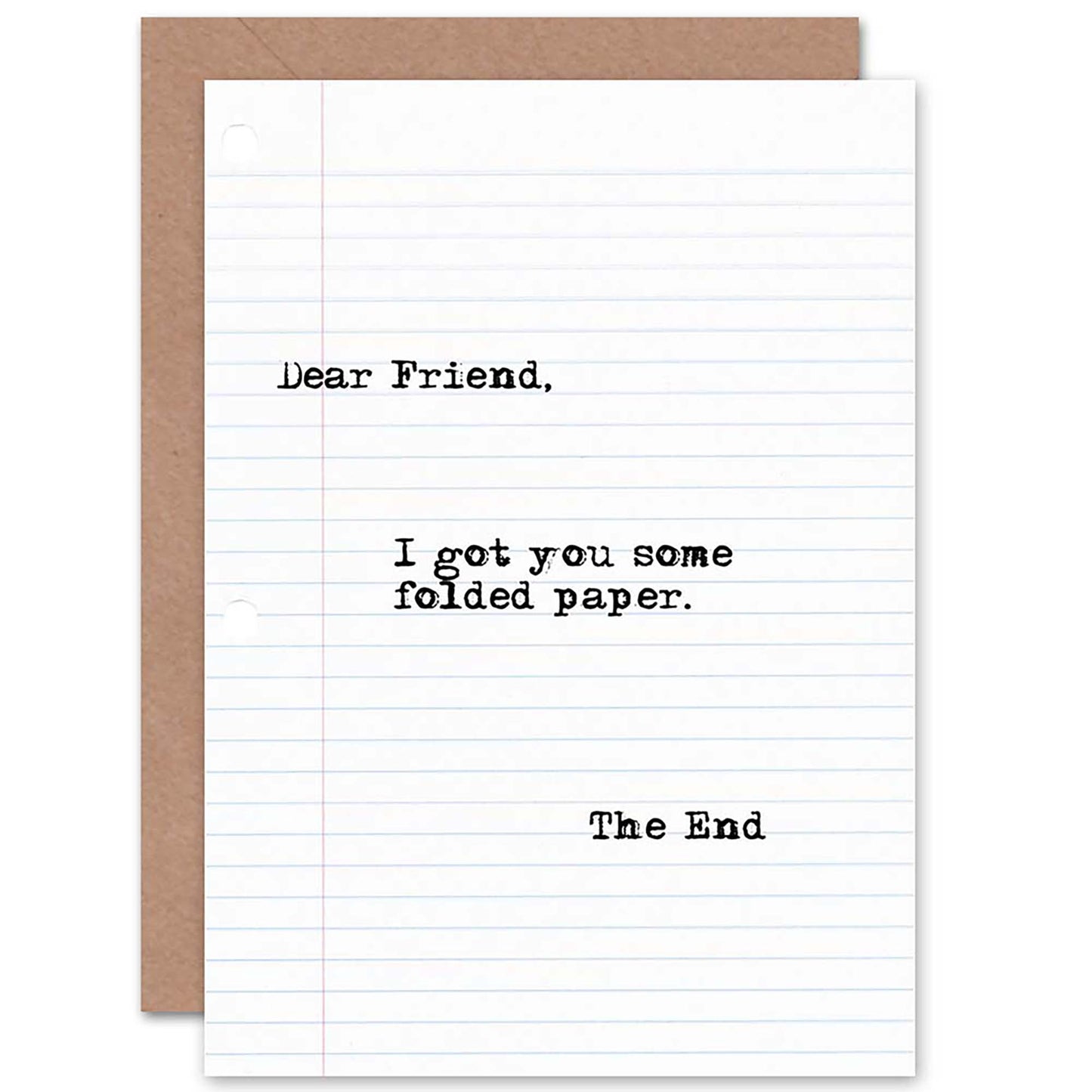 Folded Paper Joke Humour Funny Friendship Card
