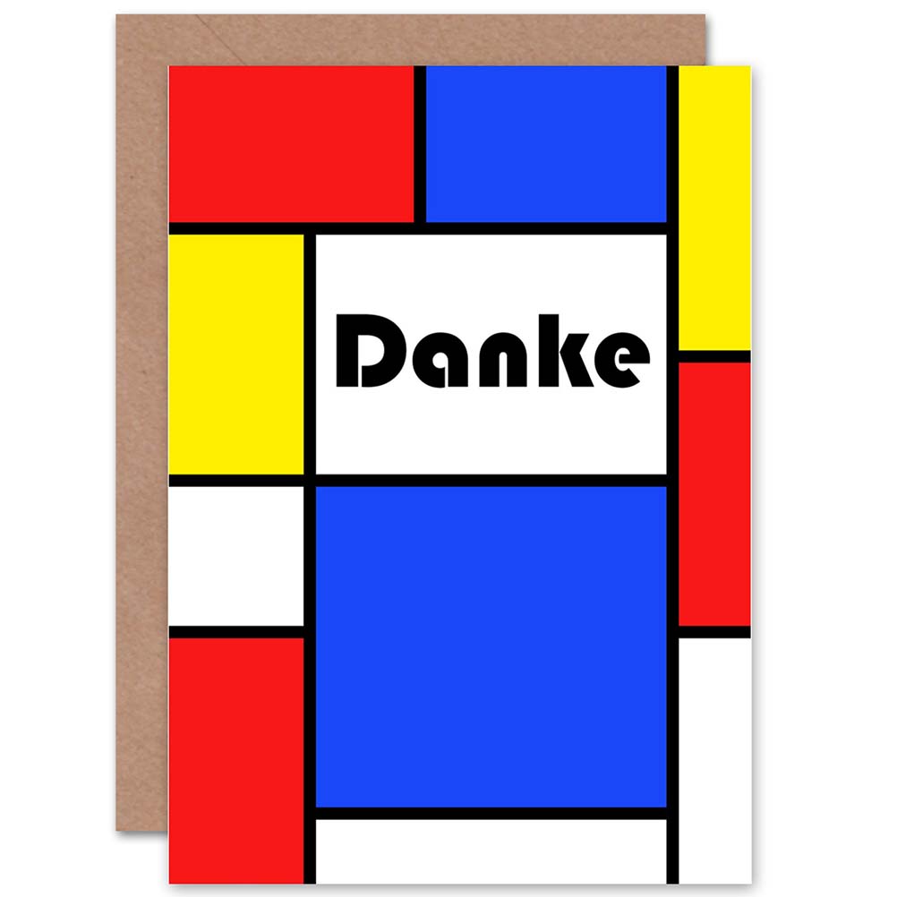 Danke Abstract Geometric Mondrian Style German Thank You Card