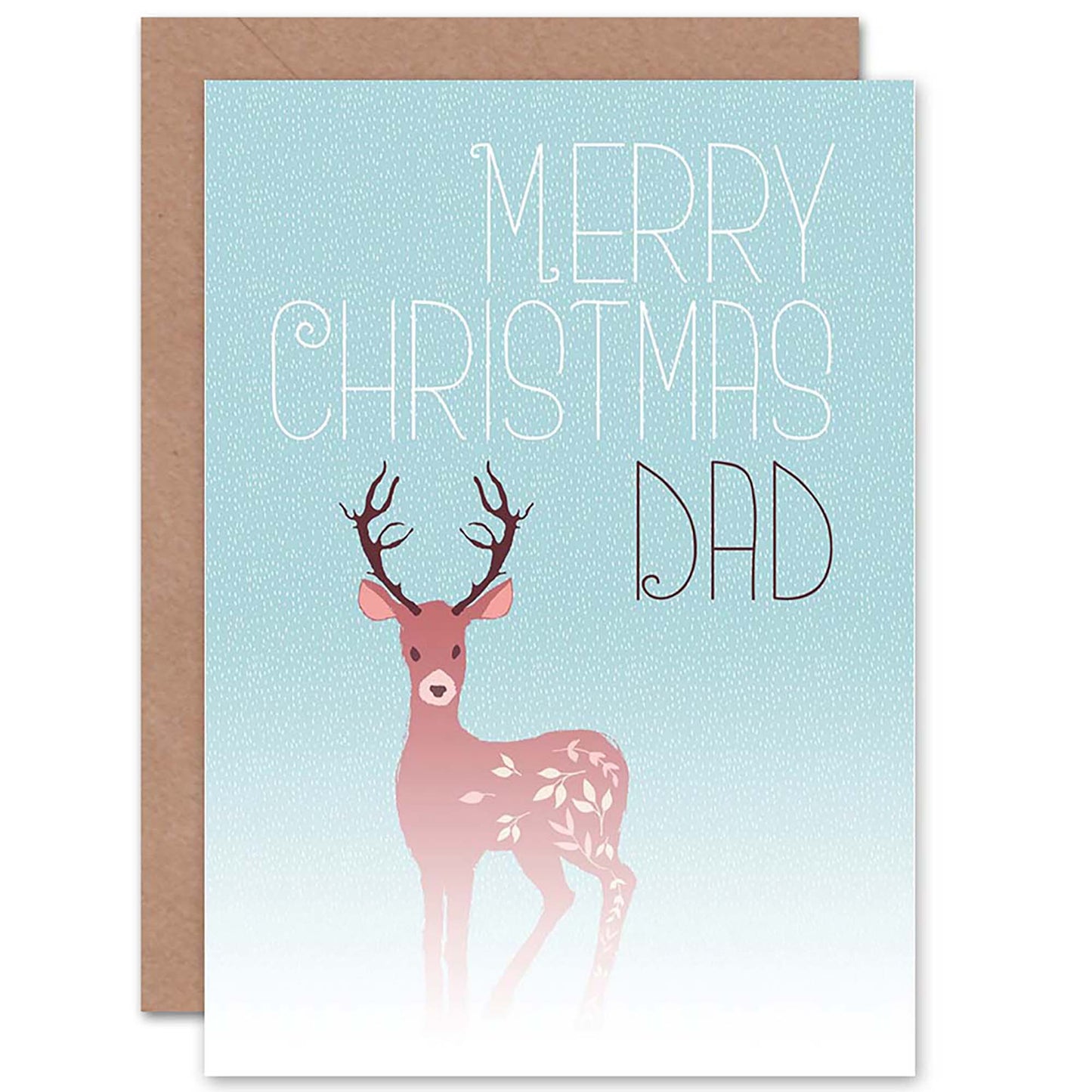 Cute Reindeer Deer in Winter Mist Dad Christmas Card