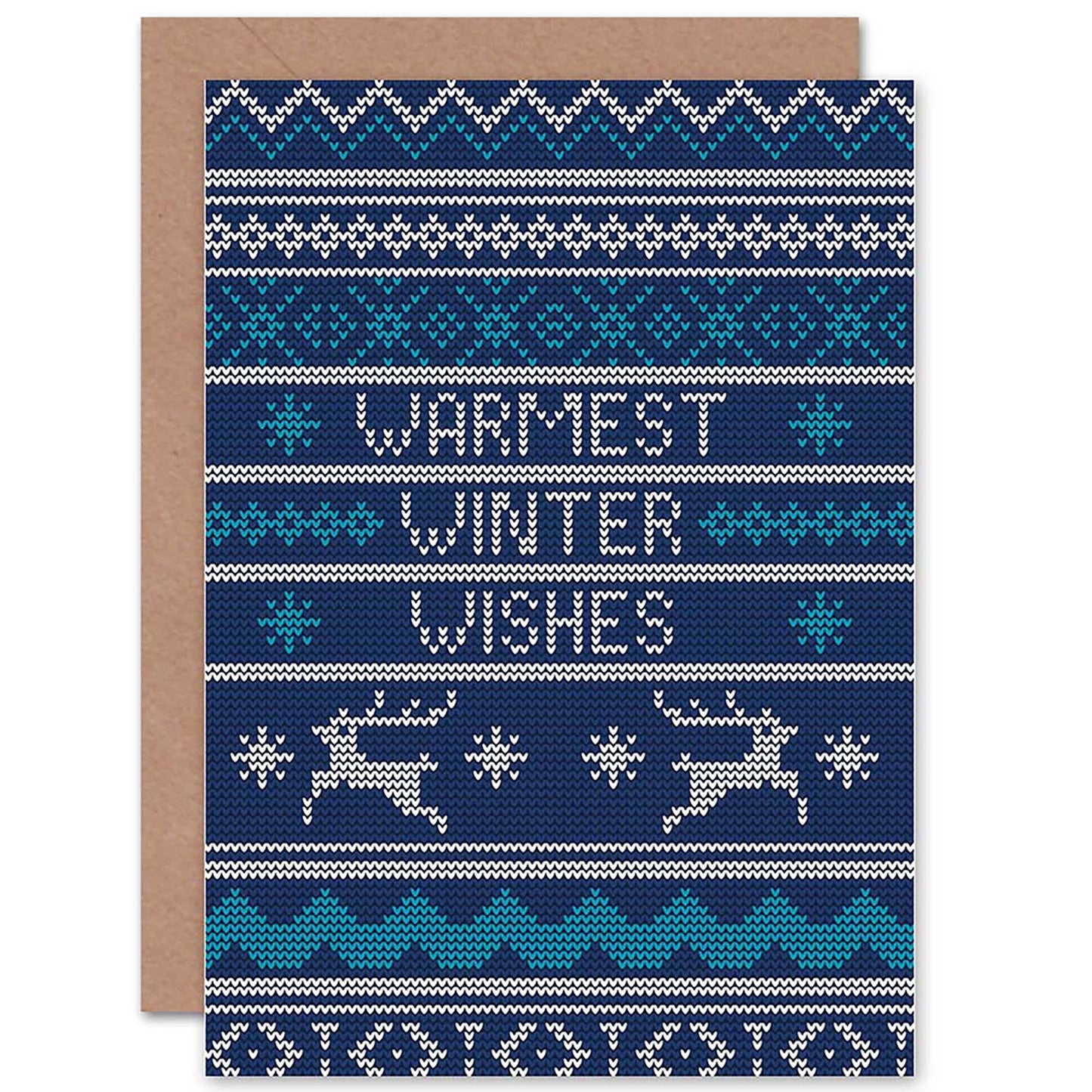 Warmest Winter Wishes Jumper Jersey Style Christmas Card