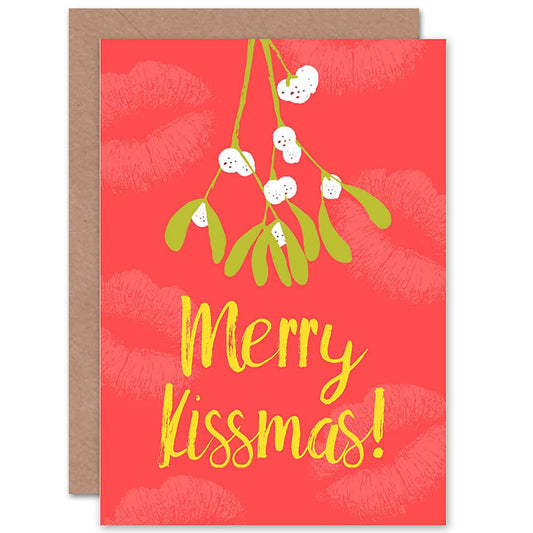 Mistletoe Merry Kissmas Pun Christmas Card