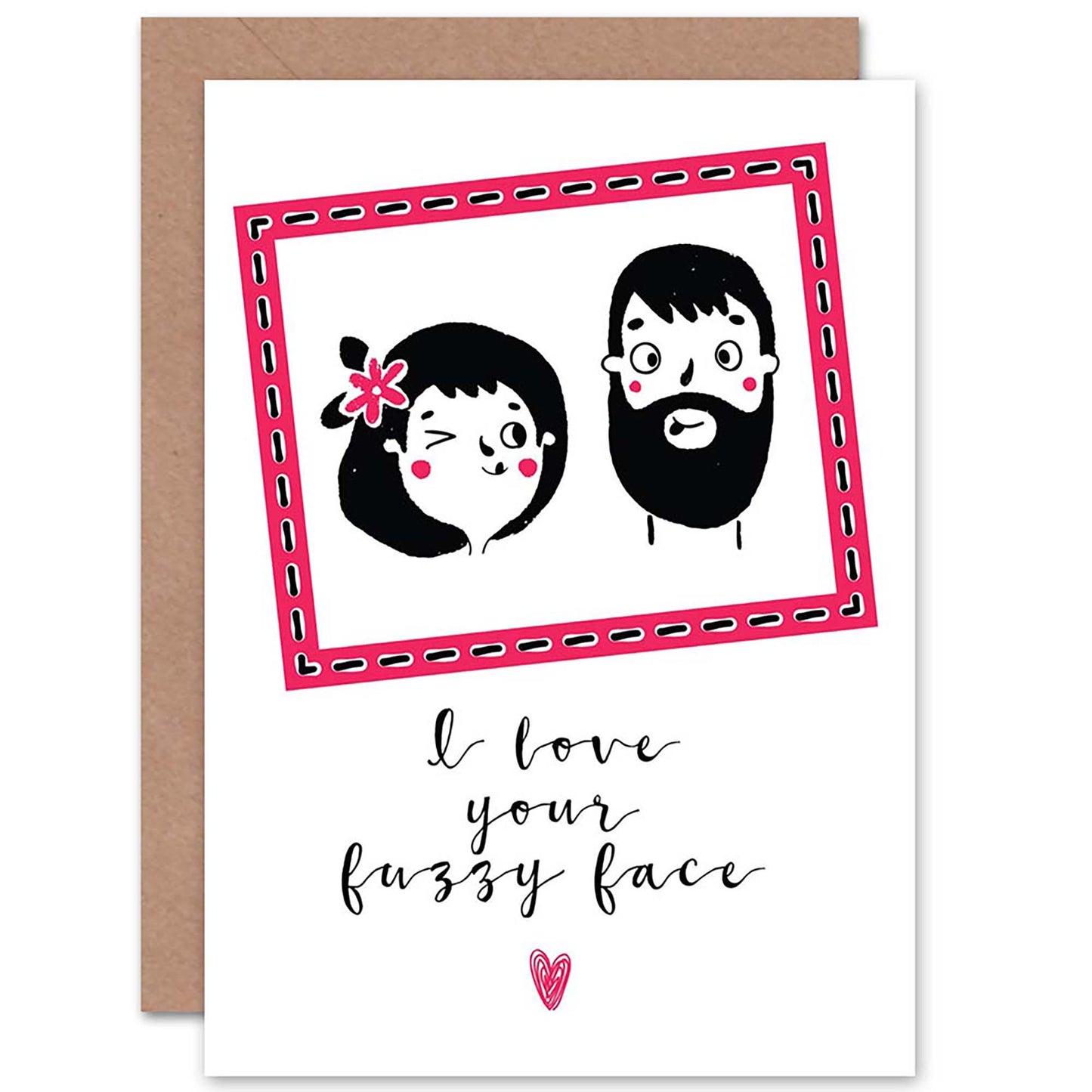Fuzzy Face Partner Anniversary Romantic Card