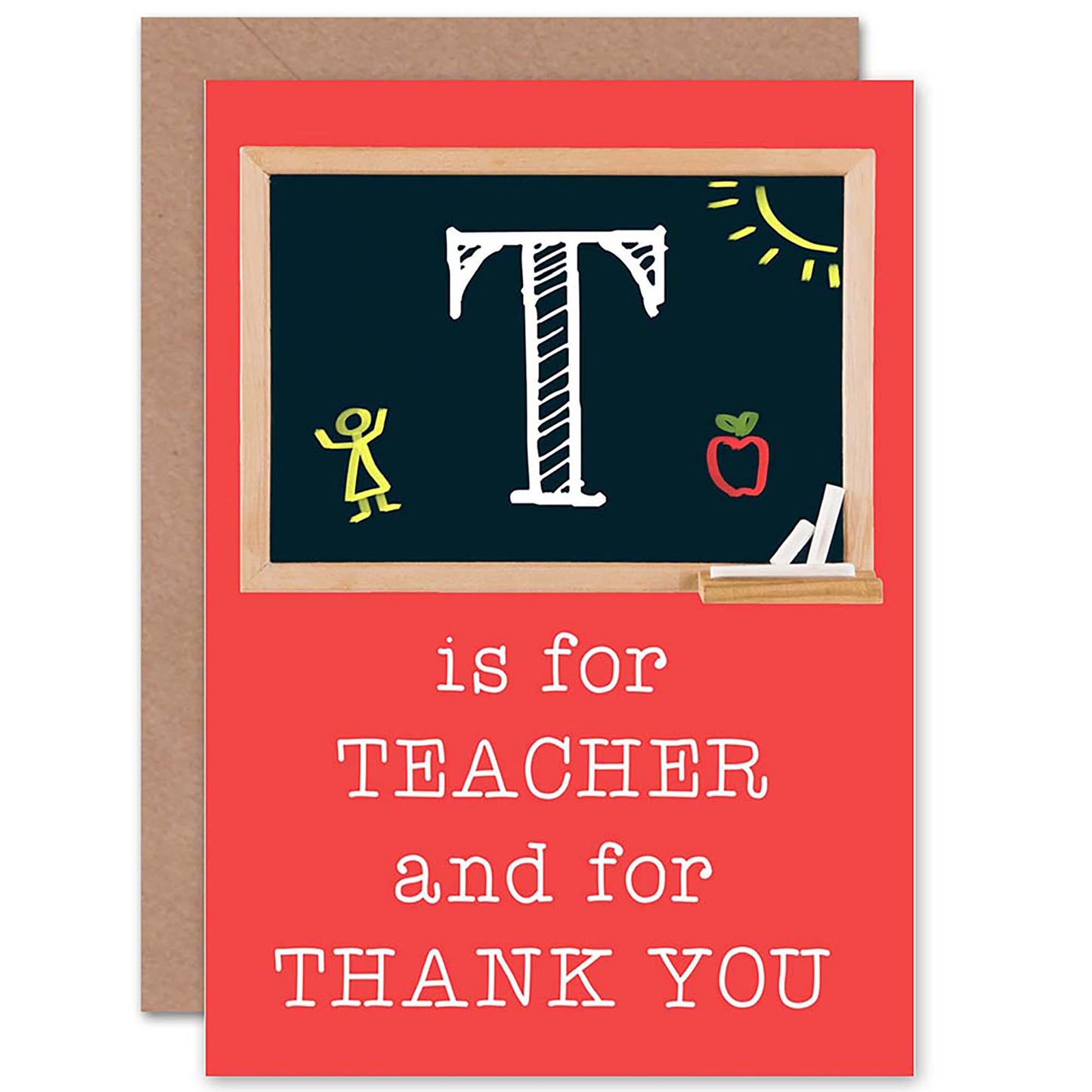 T is for Teacher Learning Pupil Thank You Card