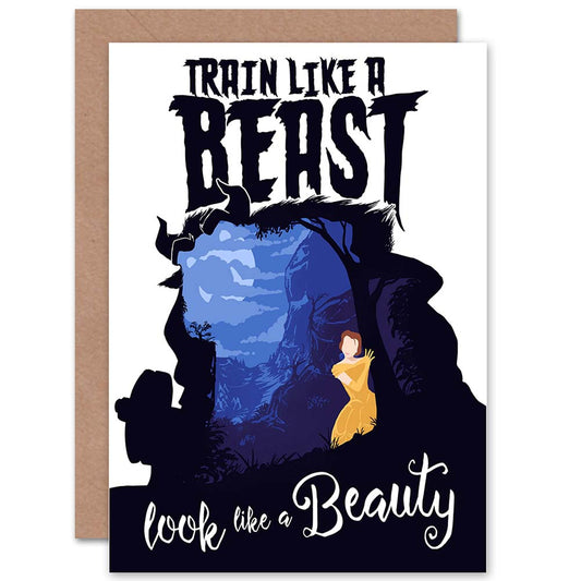 Train Like Beast Gym Motivational Quote Greetings Card