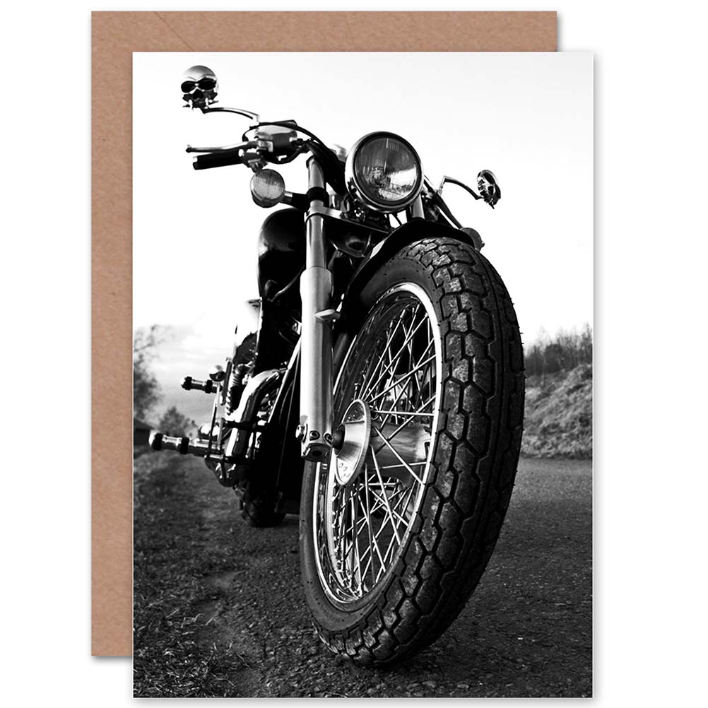 Transport Motorbike Motorcycle Front View Greeting Card