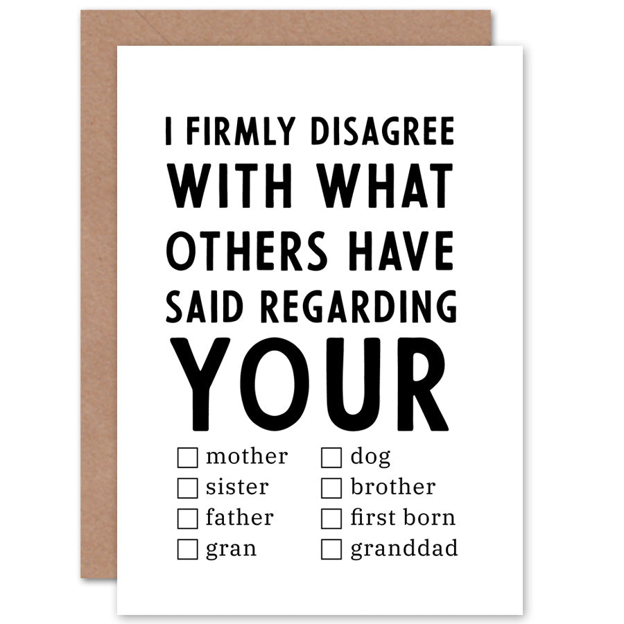 Firmly Disagree Options Funny Weird Birthday Card