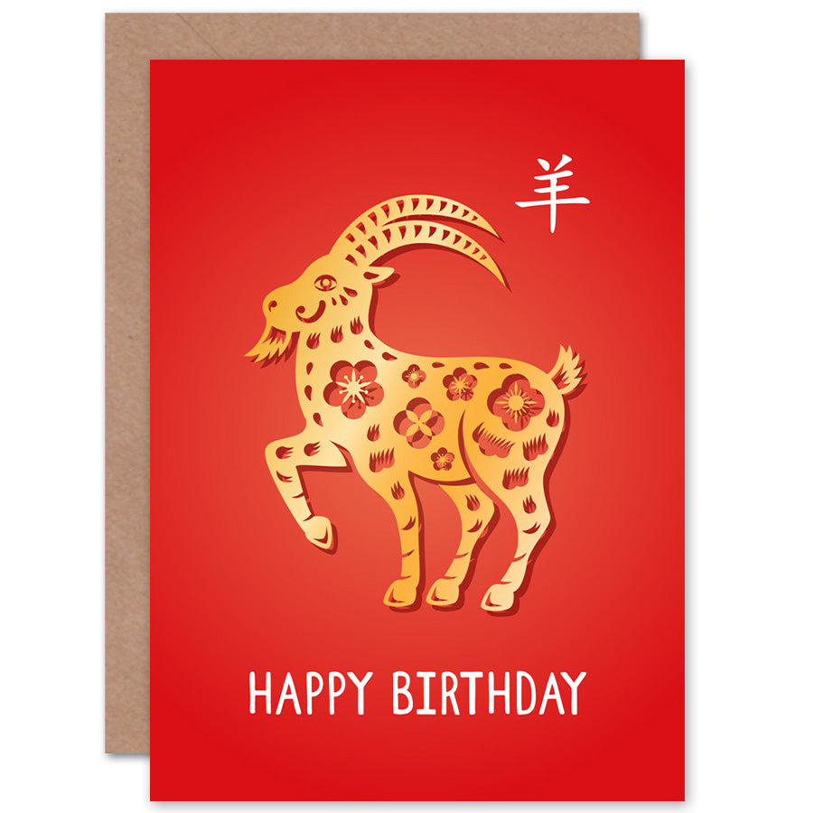 Chinese Zodiac Sign Happy Birthday Card