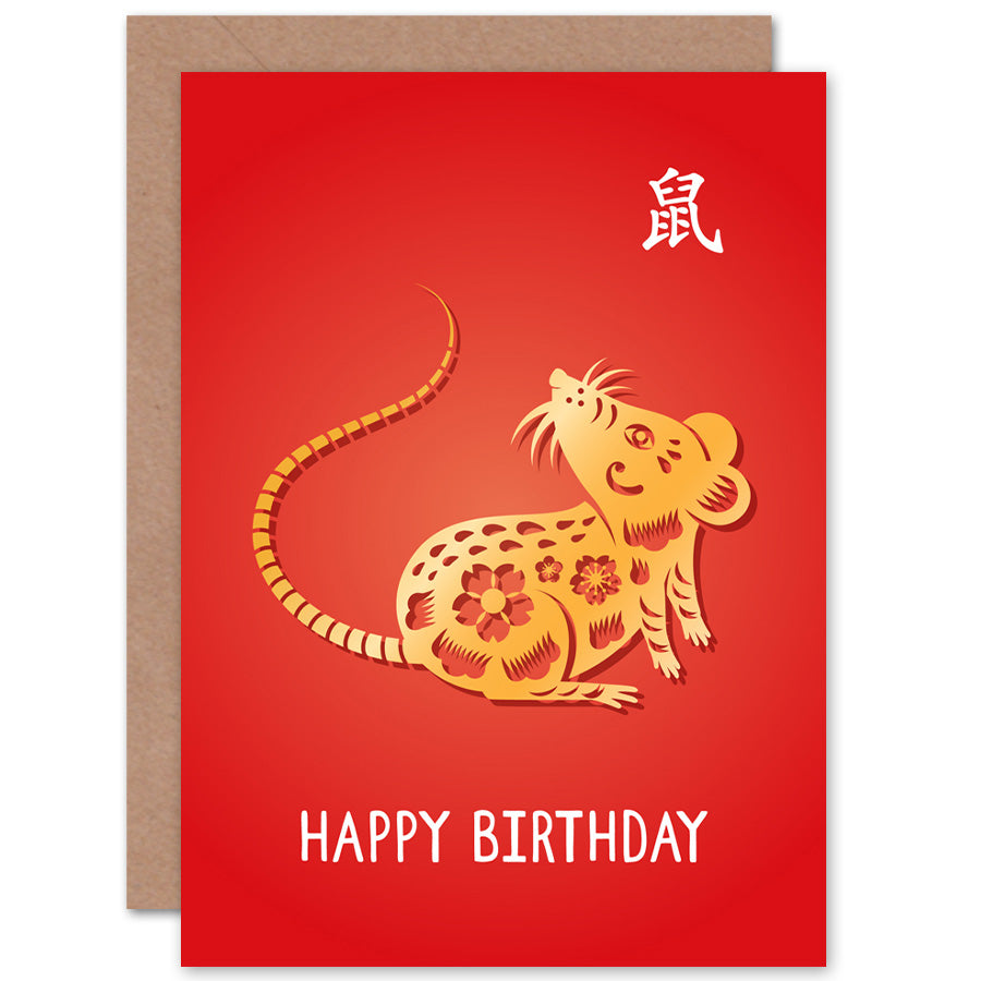 Chinese Zodiac Sign Happy Birthday Card