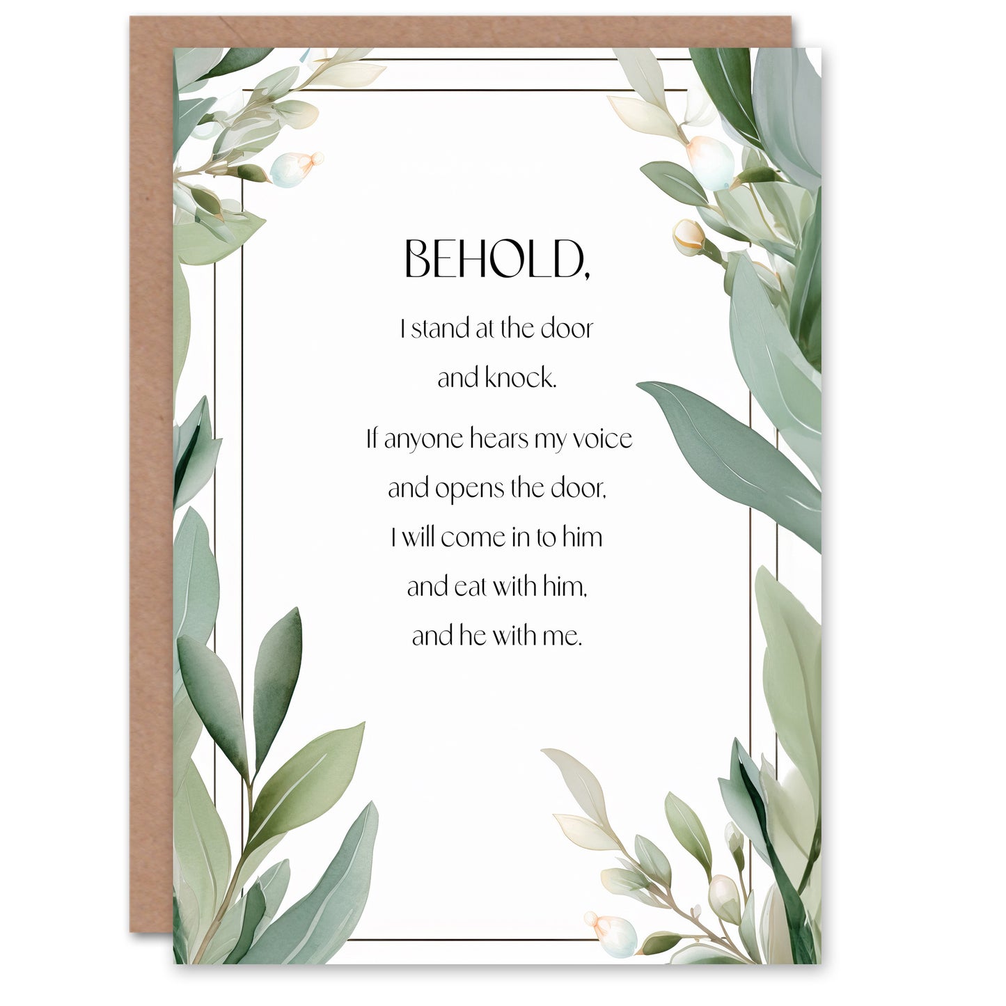 Green Floral Christian Bible Quote Faith Religious Birthday Card