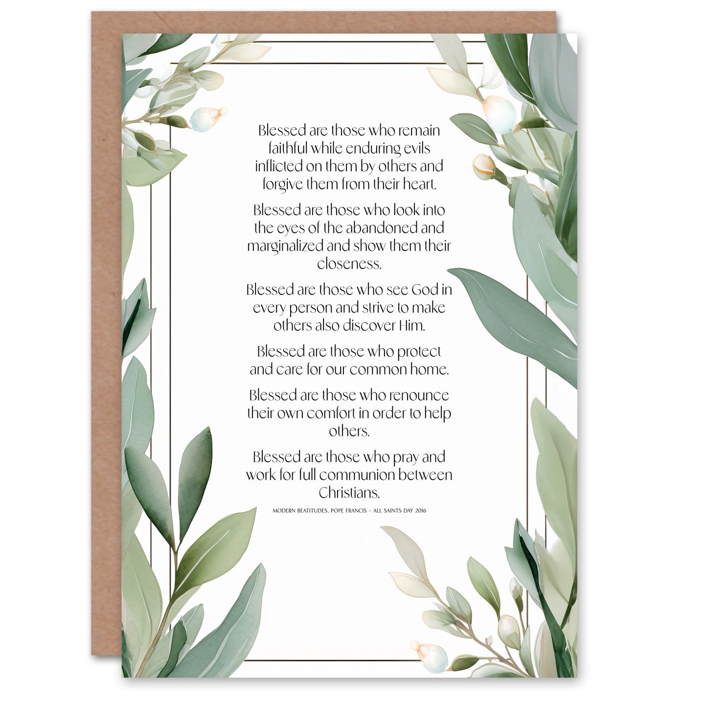 Green Floral Christian Bible Quote Faith Religious Birthday Card