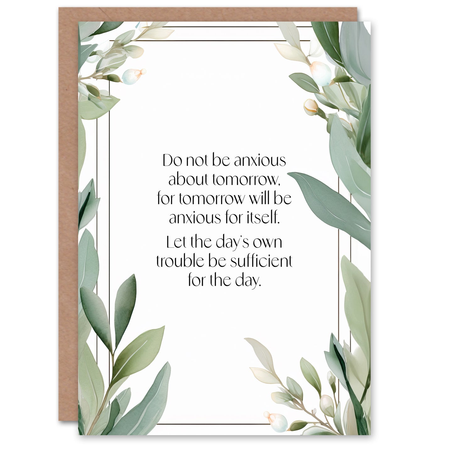 Green Floral Christian Bible Quote Faith Religious Birthday Card