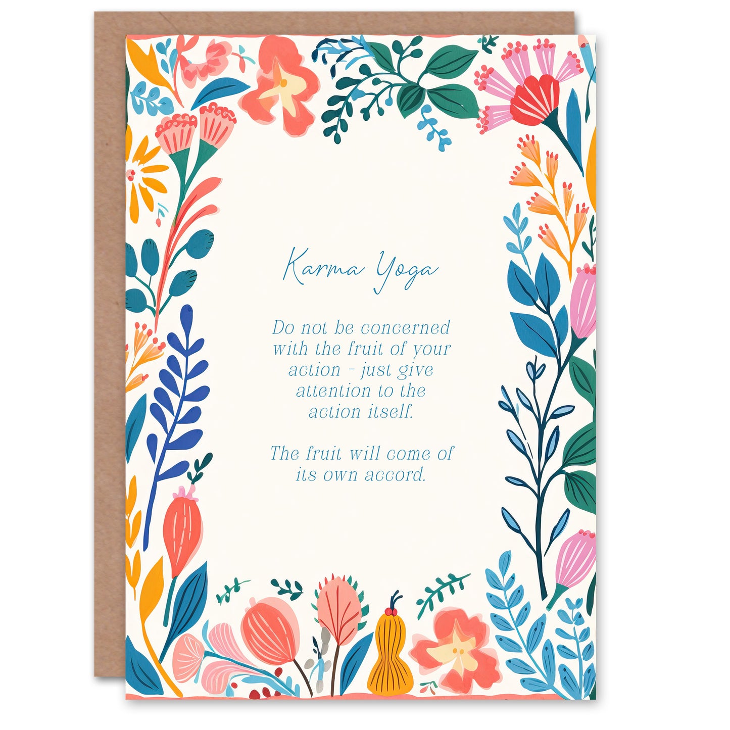 Hinduism Inspirational Quote Hindu Faith Floral Spiritual Birthday Card