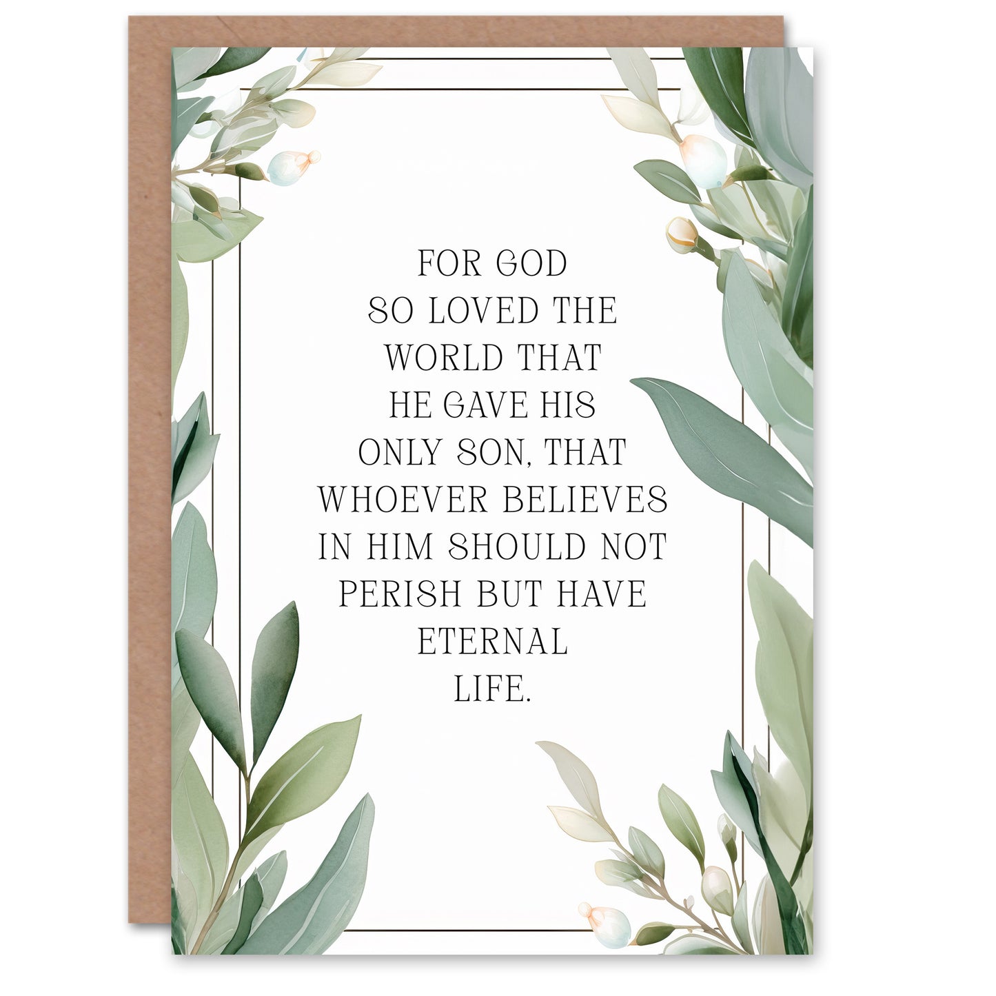 Green Floral Christian Bible Quote Faith Religious Birthday Card