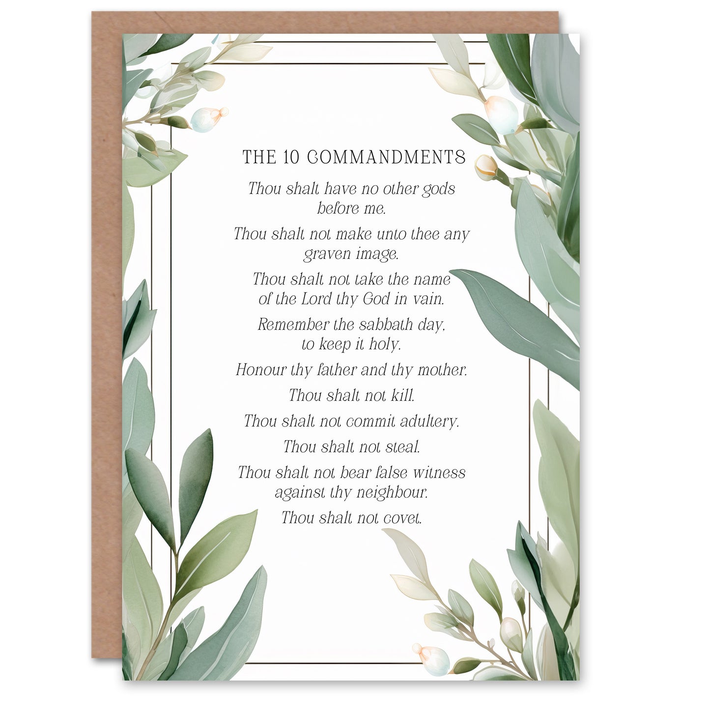 Green Floral Christian Bible Quote Faith Religious Birthday Card
