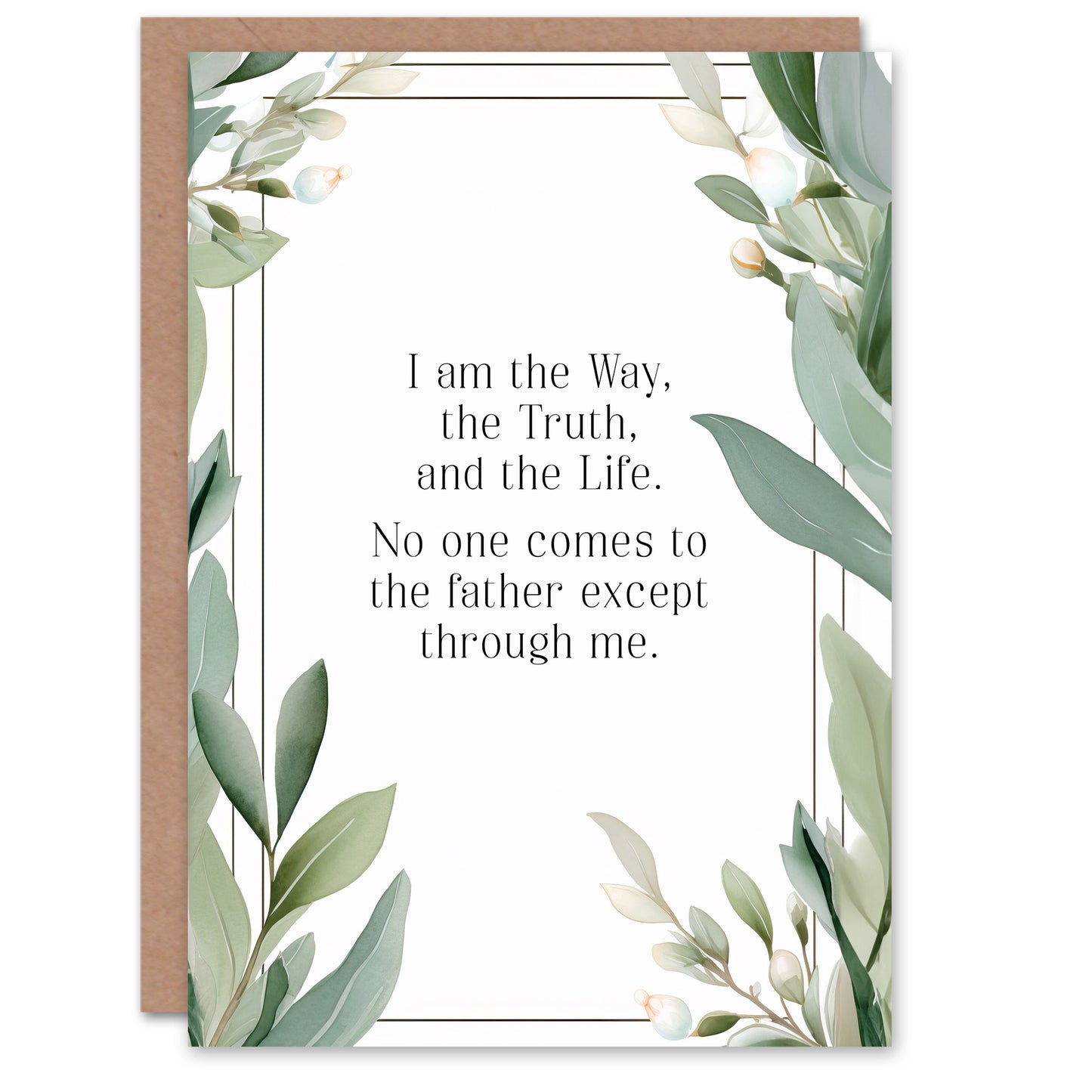 Green Floral Christian Bible Quote Faith Religious Birthday Card