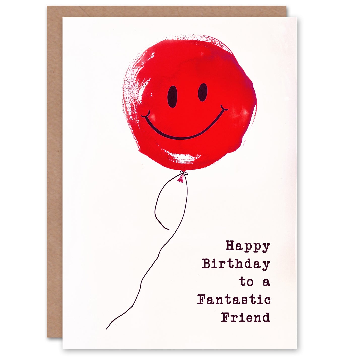 Fantastic Smiley Face Red Balloon Birthday Card
