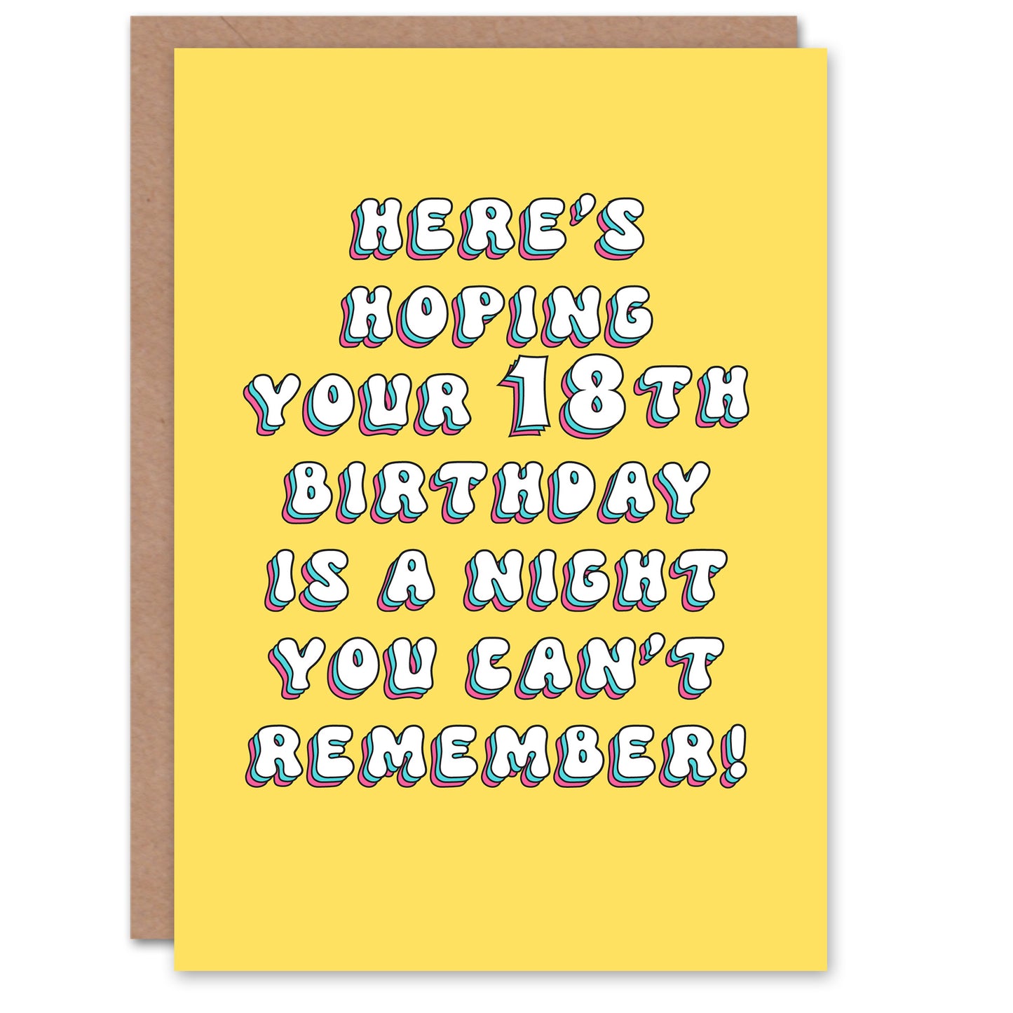 18th Hoping is a Night you can't Remember Teen Birthday Card