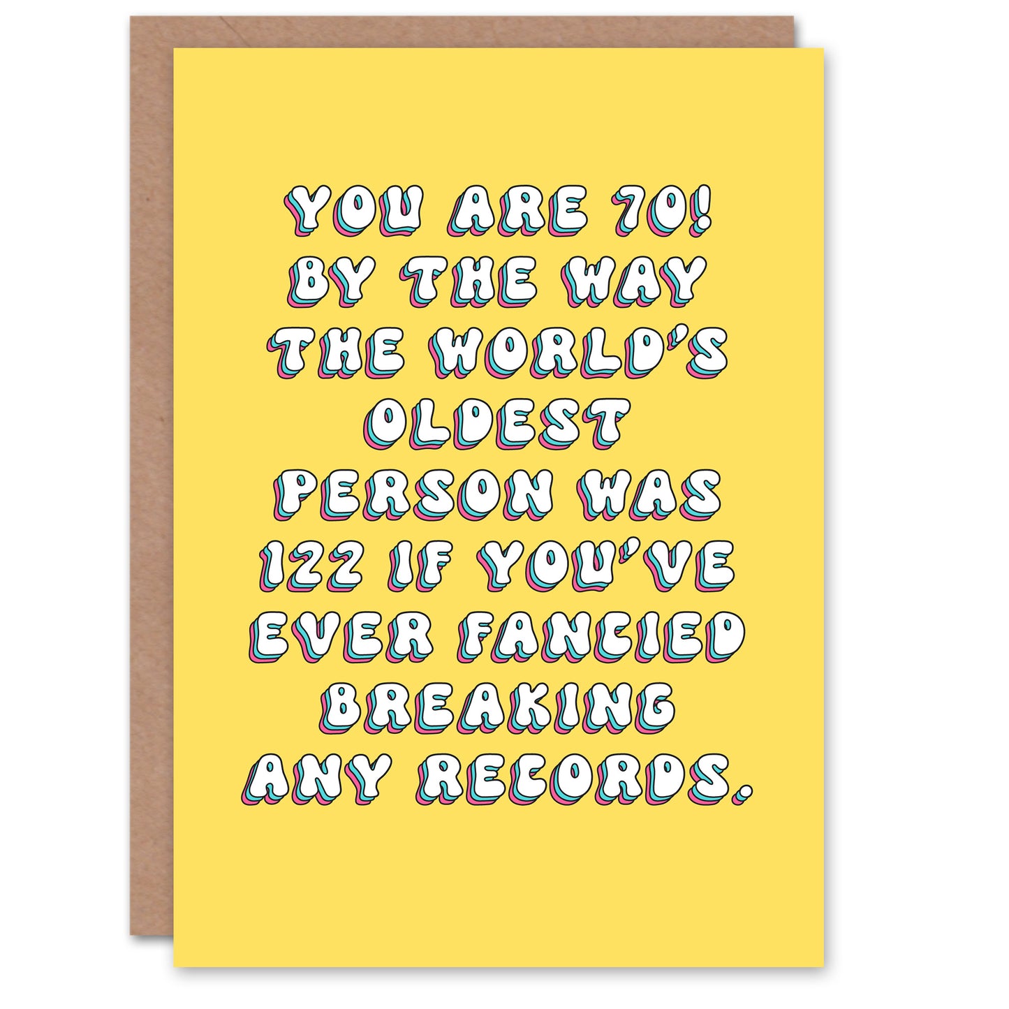 70th Fancy Breaking Records Joke Adult Birthday Card