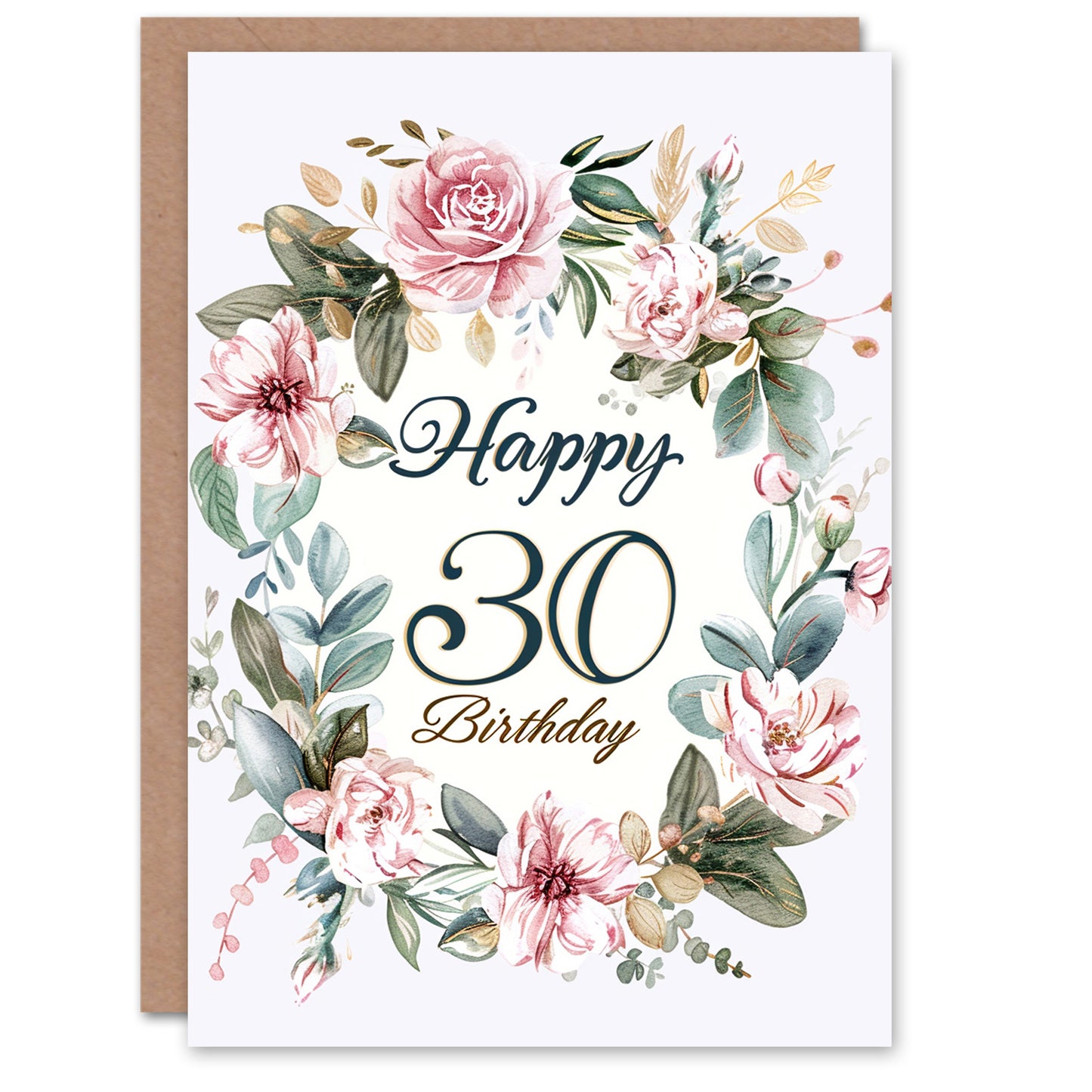 Vintage Floral Bright Watercolour Design Her Adult Birthday Card
