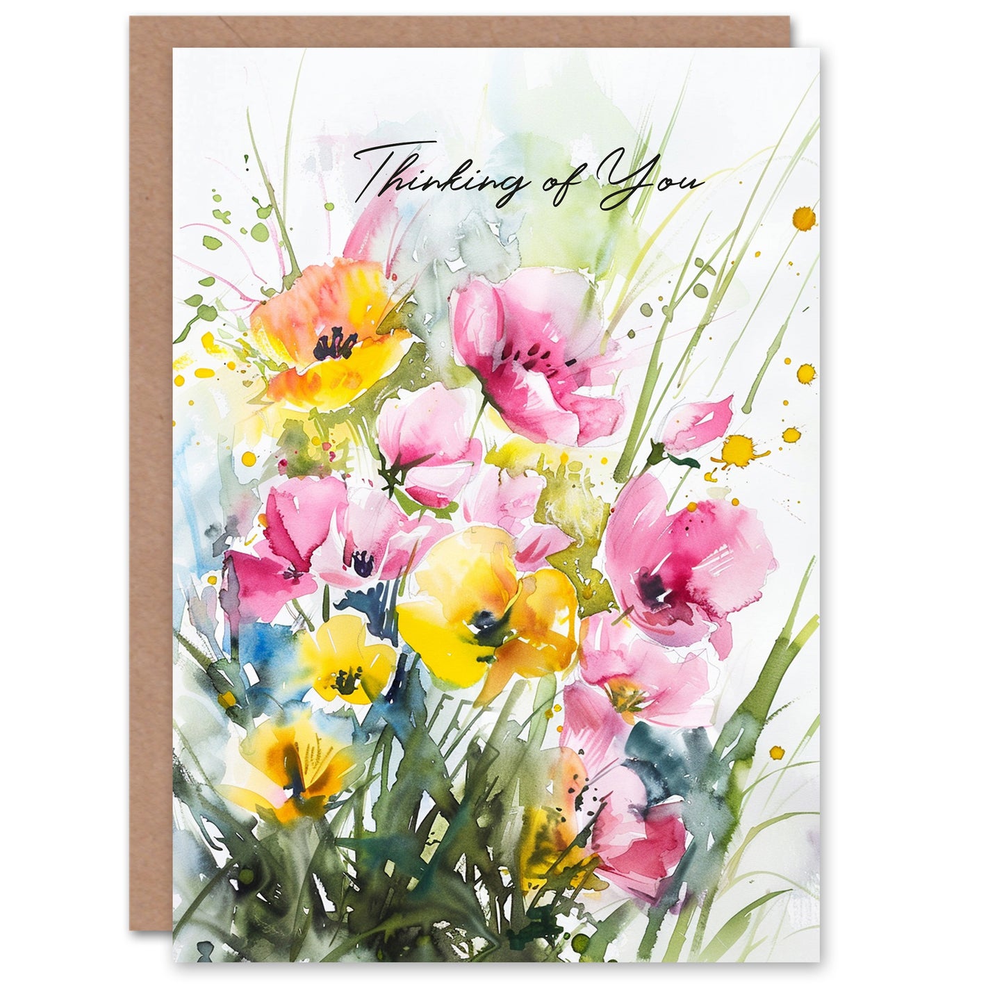 Thinking of You Flowers Wildflower Get Well Card
