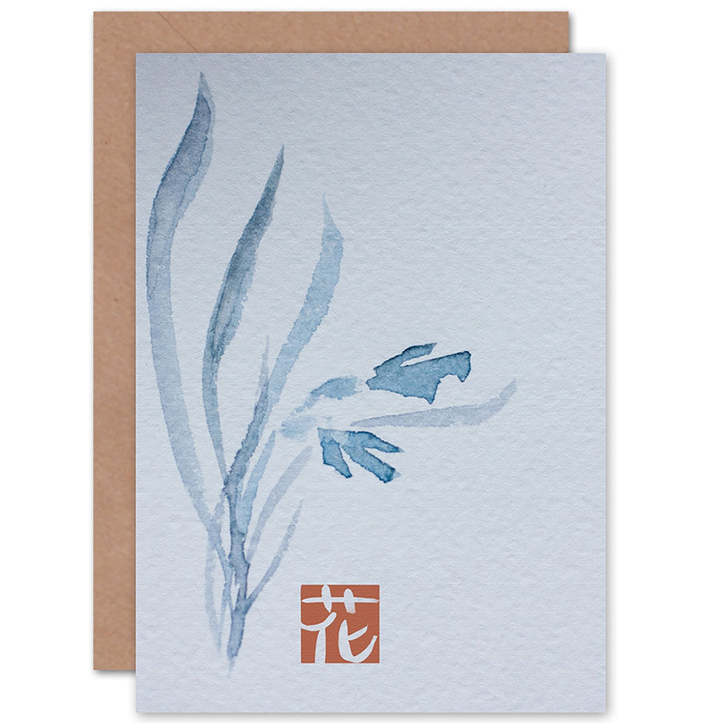 Japanese Watercolour Flower Texture Greetings Card