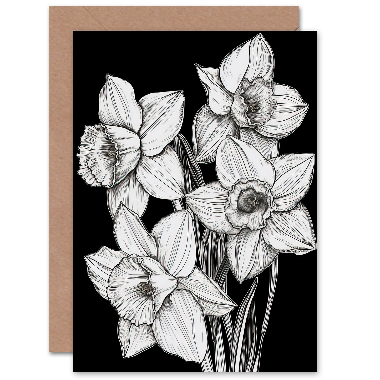 Daffodil Bunch Floral Get Well Card