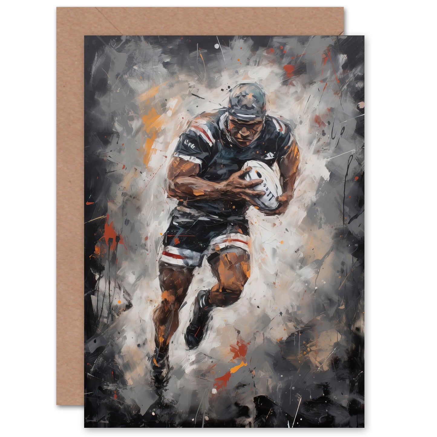 Rugby Fan Artwork World Cup Forward Sports Art Greeting Card