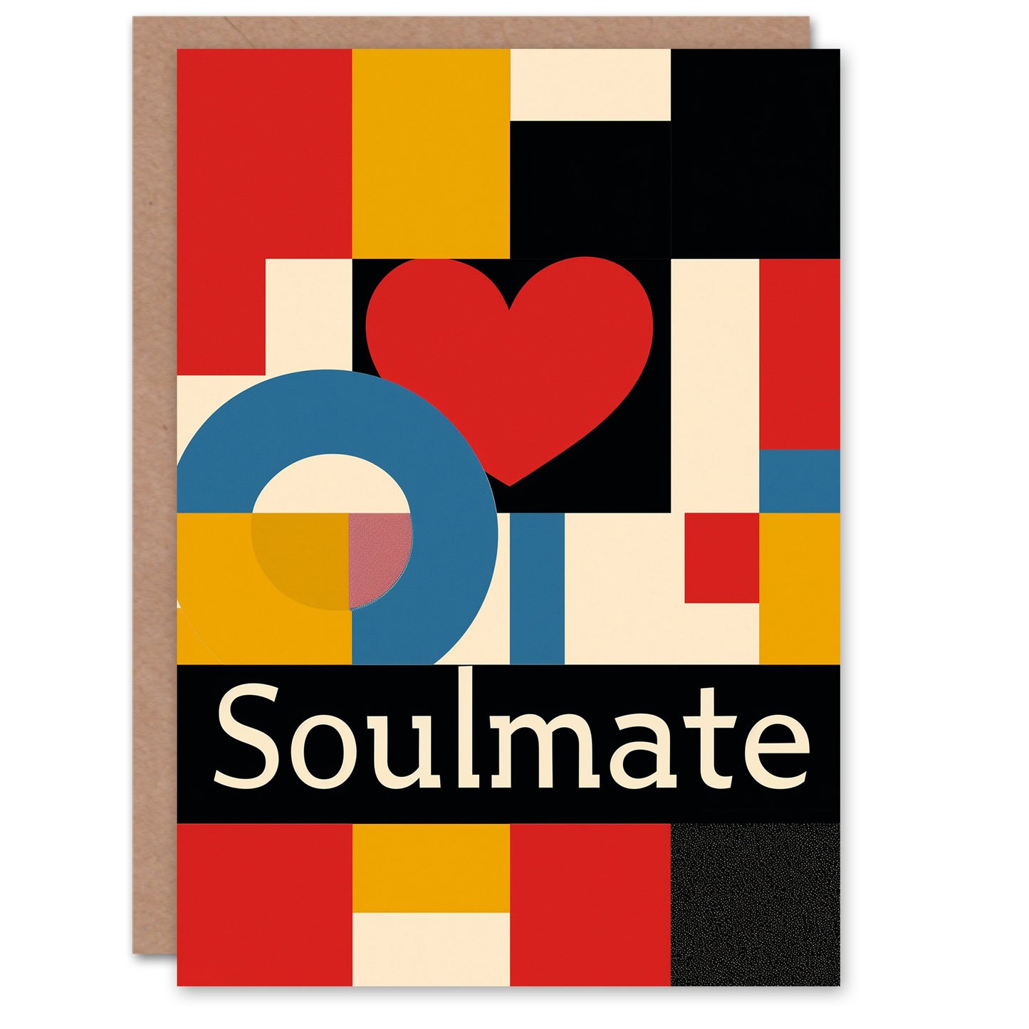 Soulmate Bauhaus Art Love Heart Romantic Card