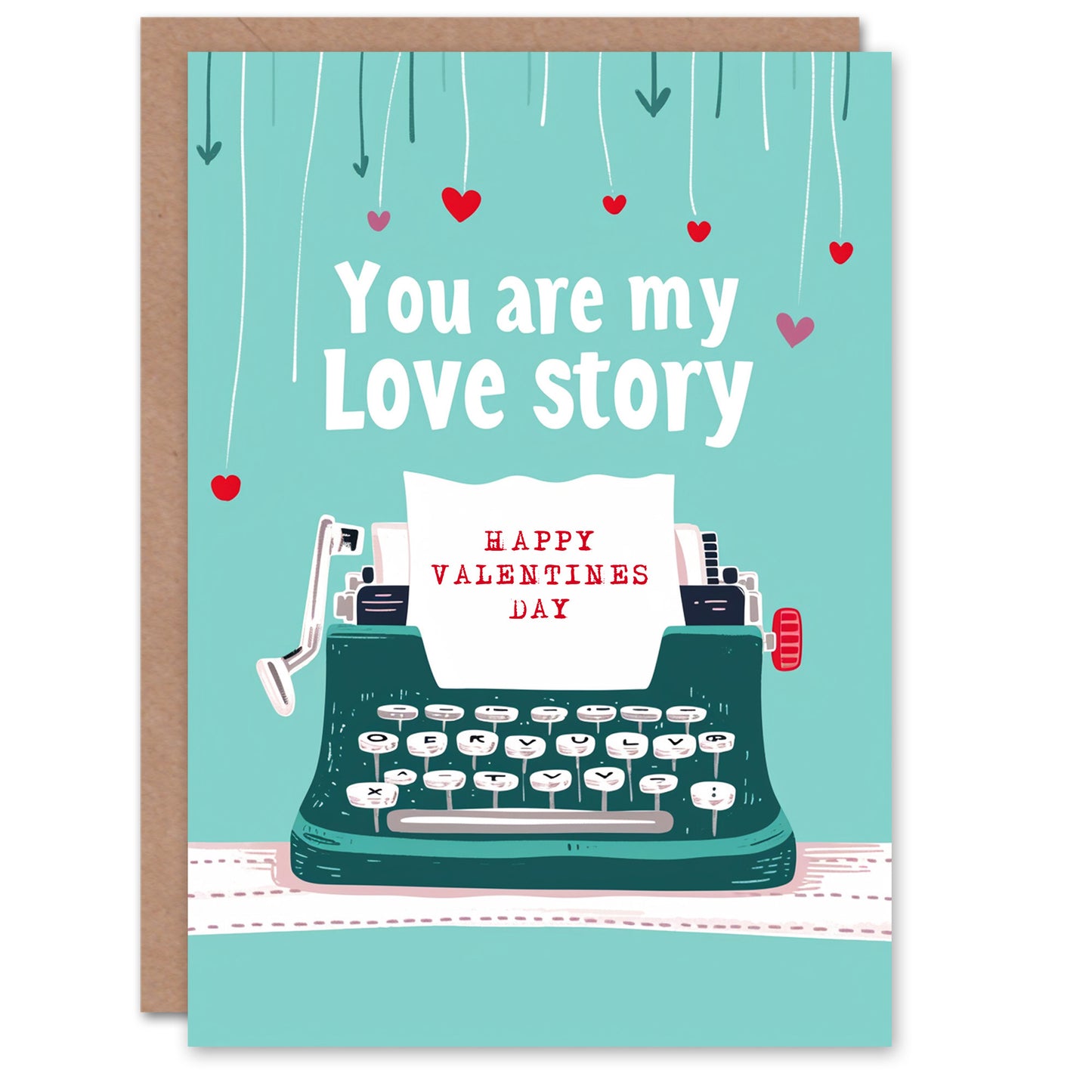 You Are My Love Story Typewriter Romantic Card